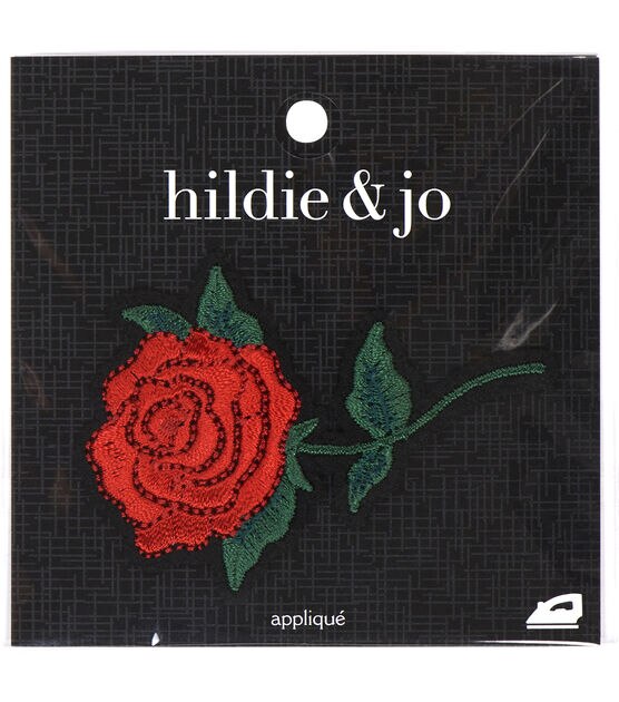 3.5 Rose Embroidered Iron On Patch by hildie & jo