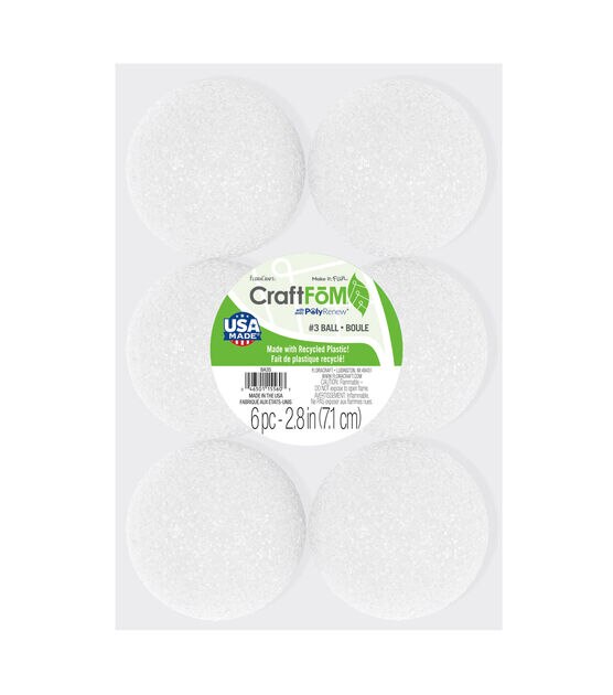 Smooth Foam Balls 2 12 Pkg White