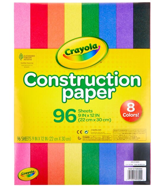 Crayola 96 Sheet 9" x 12" Construction Paper Pack
