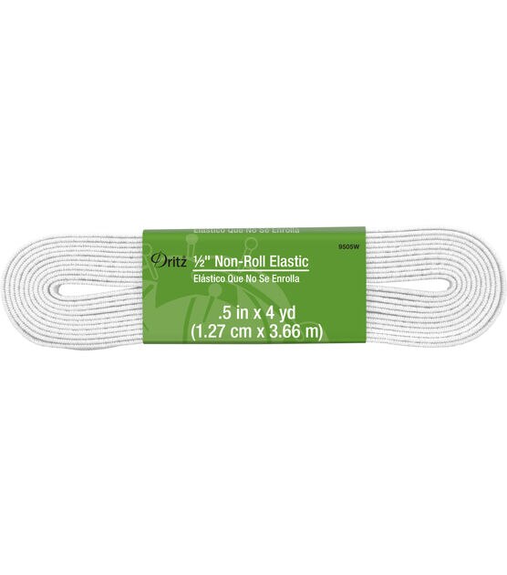 1/2'' Non-Roll Elastic-White