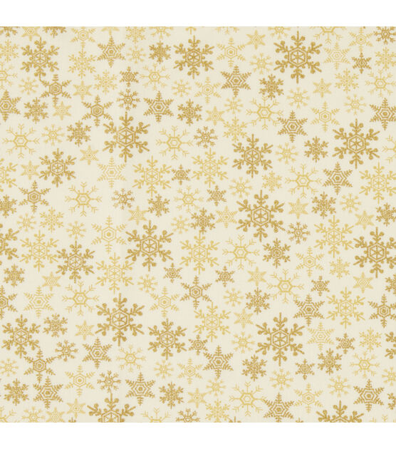 Sparkle Snowflake Fabric in Gold Holiday Cotton with gold metallic thr –  Angels Neverland