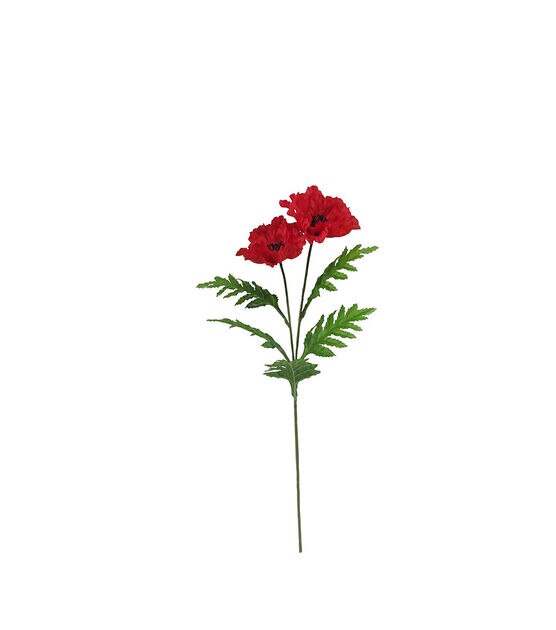 25" Spring Red Poppy Stem by Bloom Room