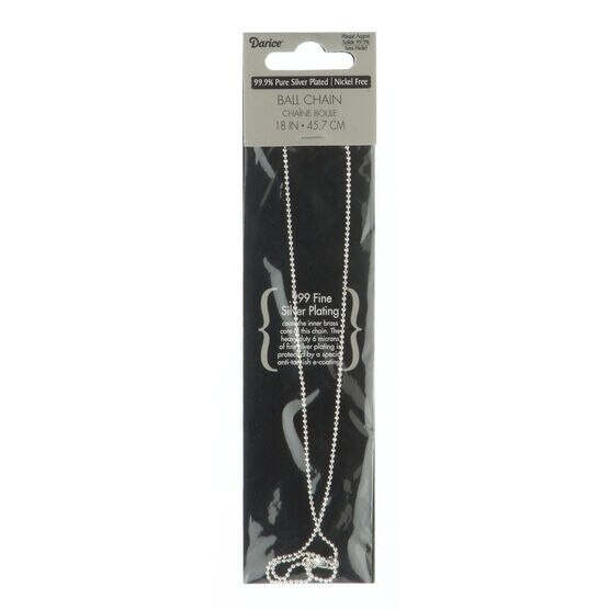 18" Silver Plated Ball Chain Necklace by hildie & jo