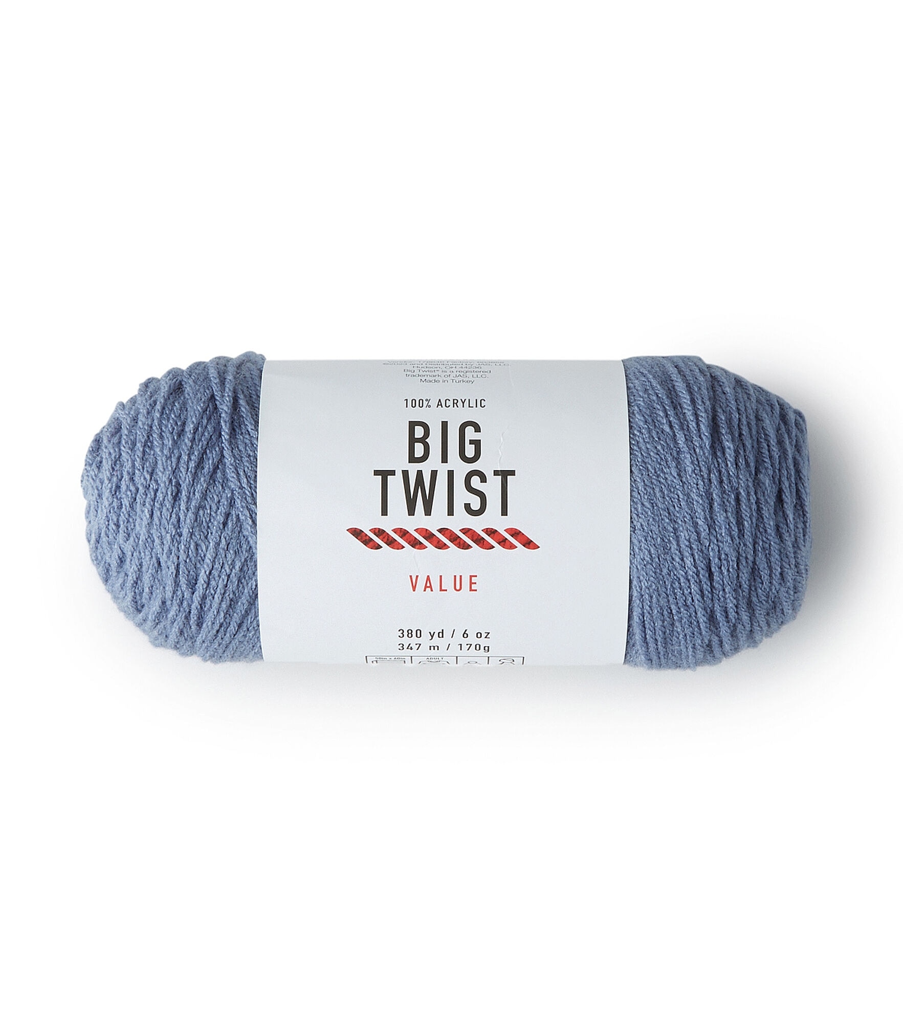 Value 380yd Worsted Acrylic Yarn by Big Twist, Denim Blue, hi-res