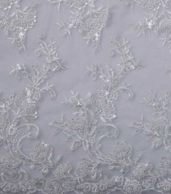 Bridal Corded Floral Fabric with Beads | JOANN
