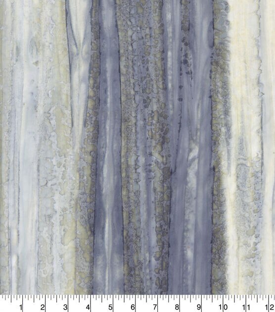 Grey Cream Stripe Batik Cotton Fabric, , hi-res, image 2