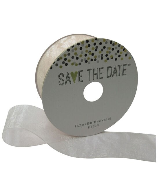 Save the Date 1.5 X 30' Blush Sheer Ribbon