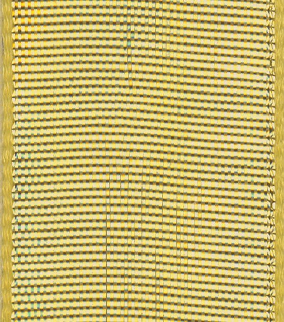 Offray 7/8"x9' Metallic Woven Wired Edge Ribbon Gold
