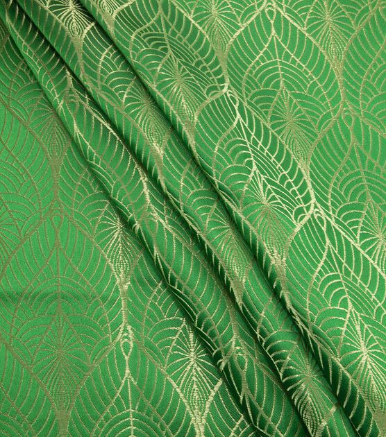 Yaya Han Cosplay Collection Green with Gold Satin Brocade Apparel Fabric, , hi-res, image 4