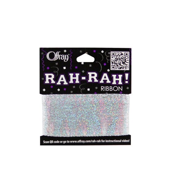 Offray 1.5" x 9' Rah Rah Sodapop Silver Ribbon