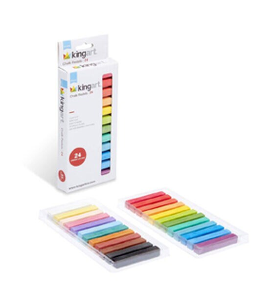 Kingart Studio Colored Square Chalk Pastels Set 24pc
