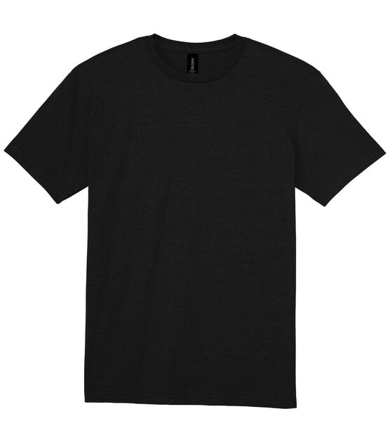 Gildan Adult Softstyle Cotton Blend T-Shirt, Black, hi-res, image 1