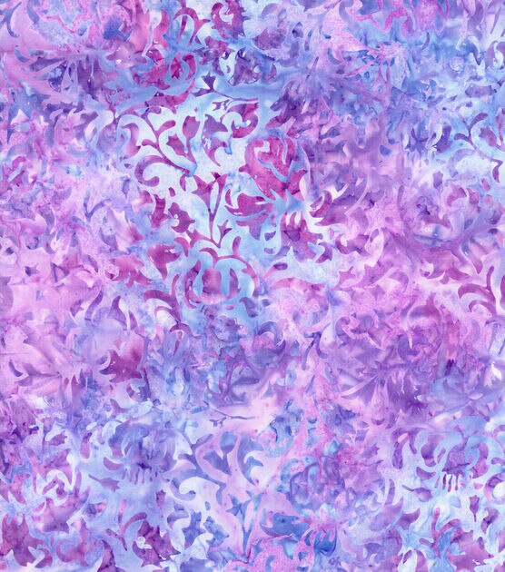 Purple Watercolor Batik Cotton Fabric