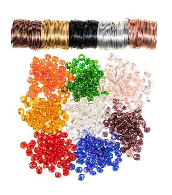 30yds Bright Wire & 240g Bead Jewelry Making Kit by hildie & jo