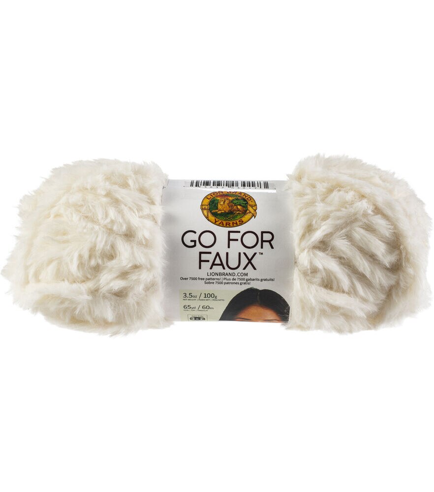 Crochet Faux Fur Pom Pom with Lion Brand Go For Faux Yarn - Left