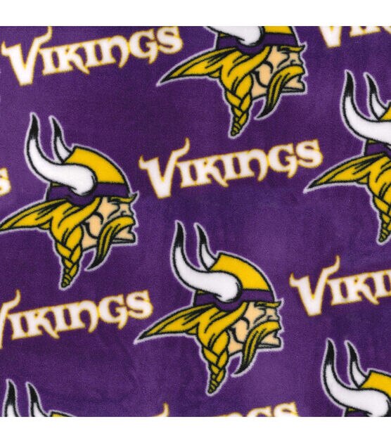 Fabric Traditions Minnesota Vikings Fleece Fabric Tossed, , hi-res, image 2