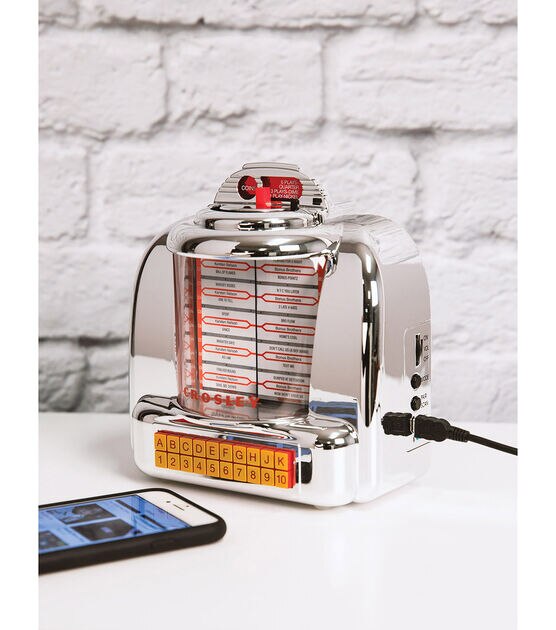 Crosley Silver Diner Jukebox Radio & Bluetooth Speaker, , hi-res, image 4