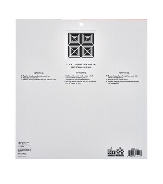 12 x 12 Geometric Buildable Stencil Sheets 2ct by Top Notch