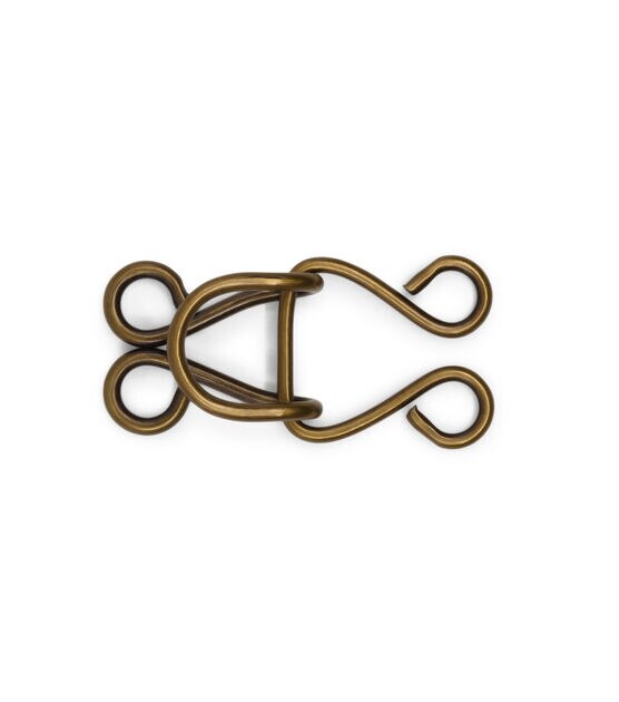 Extra-Large Hook & Eyes 3/Pkg-Antique Brass