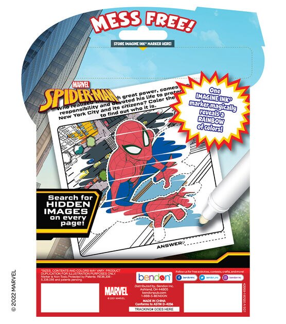 Bendon Marvel Spider Man Board Book & Imagine Ink marker, , hi-res, image 2