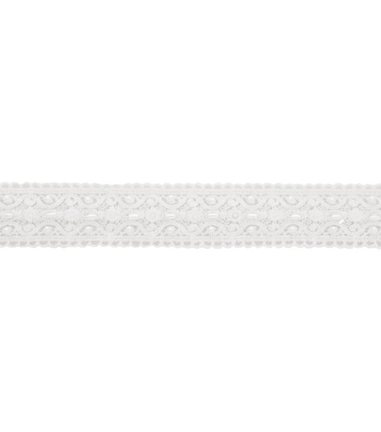 Wrights Embroidered Double Scalloped Bridal Lace Trim White | JOANN