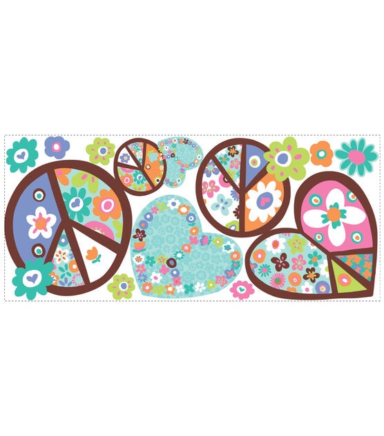 RoomMates Wall Decals Heart & Flower Peace Sign