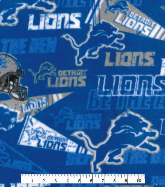 Fabric Traditions Detroit Lions Fleece Fabric Retro