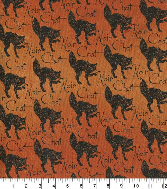 Chat Noir Black Cat Halloween Cotton Fabric Joann