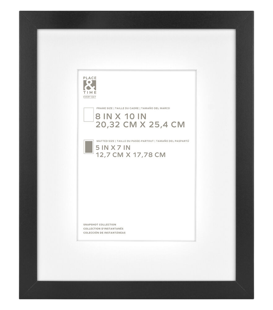 Place & Time 8 x 10 Matted to 5 x 7 Snapshot Gallery Frame - Black - Wall Frames - Home & Decor