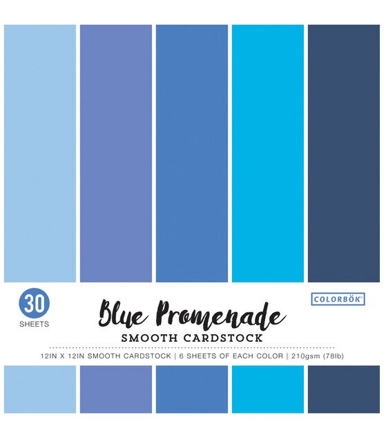 Colorbok 78lb Smooth Cardstock 12X12 30pk Blue Promenade