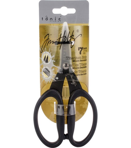 Tim Holtz Non Stick Serrated Snip Scissors Ergonomic Large Loop Handles