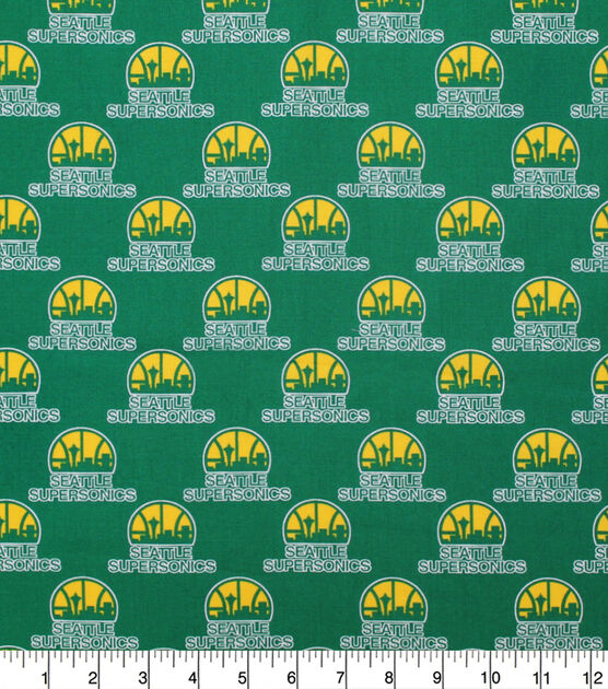 Seattle Supersonics Cotton Fabric Allover, , hi-res, image 2