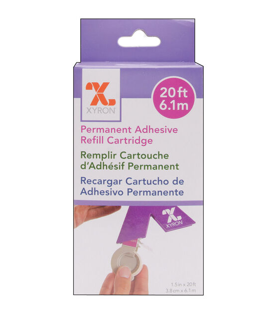 Xyron Permanent Adhesive Refill for X150 Sticker Maker, 1.5 x 20', Refill  Cartridge (AT155-20)