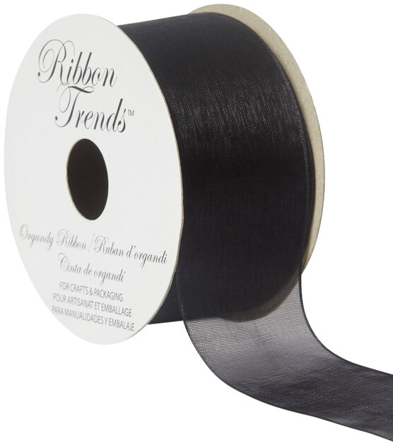 Ribbon Trends Organdy Ribbon 1.5''x5 yds Black Solid