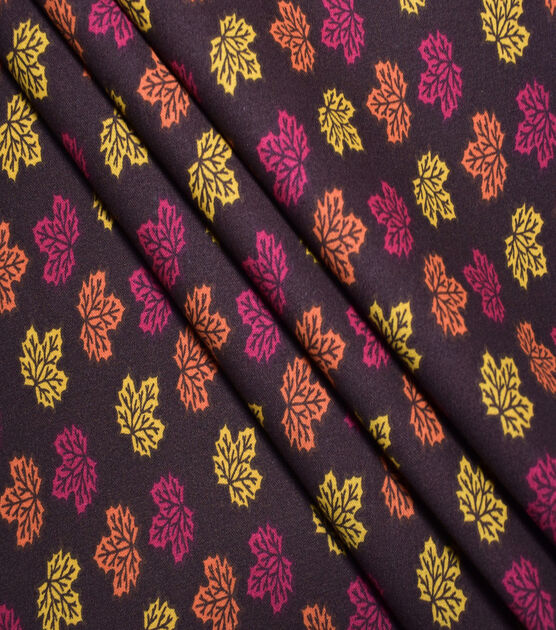 Fall Brown Leaves Cotton Fabric, , hi-res, image 3