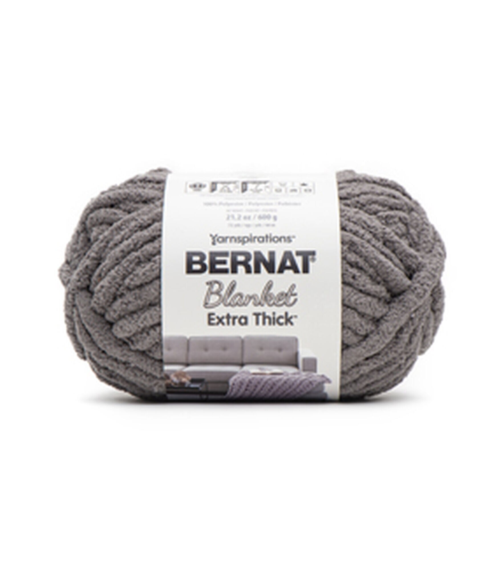 Bernat Blanket Extra Thick 72yds Jumbo Polyester Yarn, Gray, hi-res