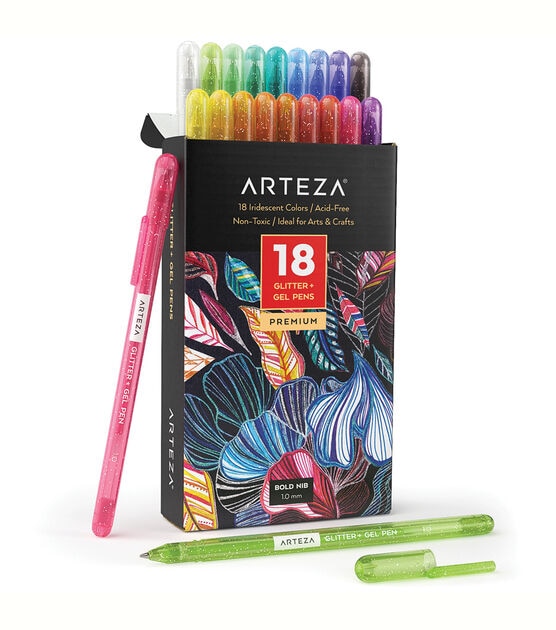 Arteza Gel Pens Super Glitter Assorted Colors 18pk