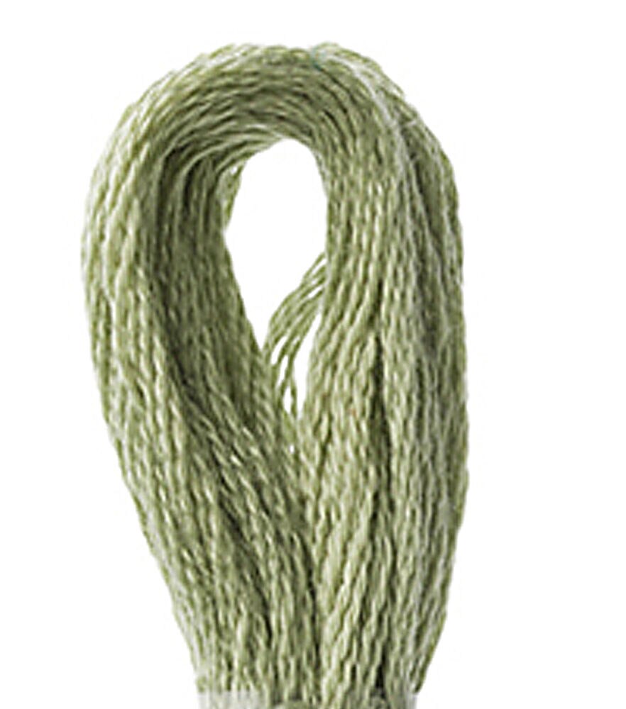 DMC 8.7yd Greens 6 Strand Cotton Embroidery Floss, 3053 Green Gray, swatch, image 12