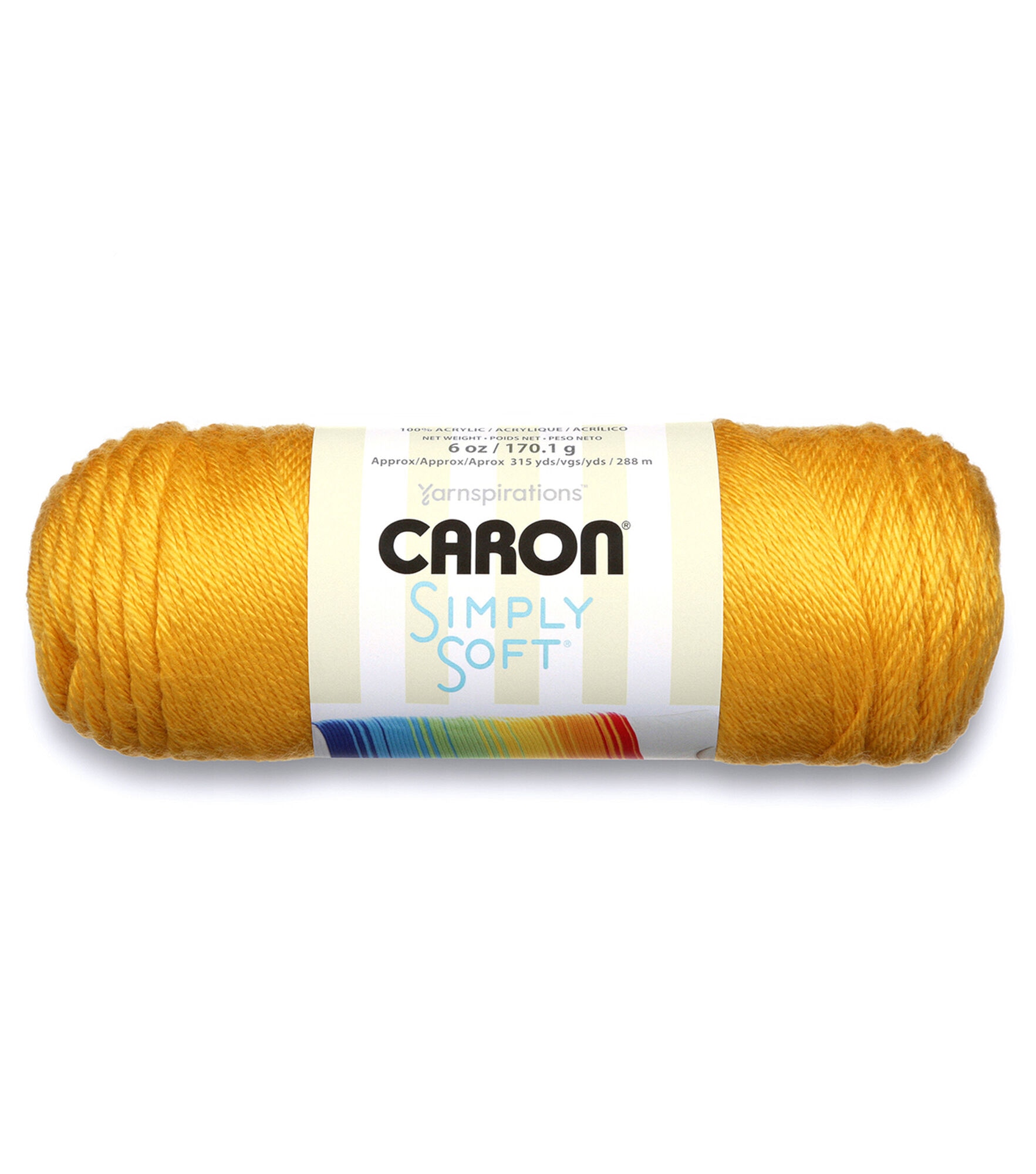 Caron Simply Soft 315yds Worsted Acrylic Yarn, Gold, hi-res