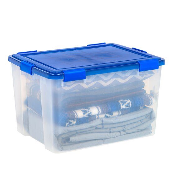 Iris 18.5 Gallon Element Resistant Plastic Storage Boxes With Lid 3pk, , hi-res, image 6