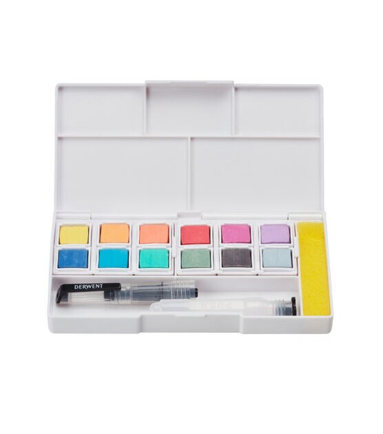 Derwent Paint Pan Watercolor Set Pastel Shades 12 Colors