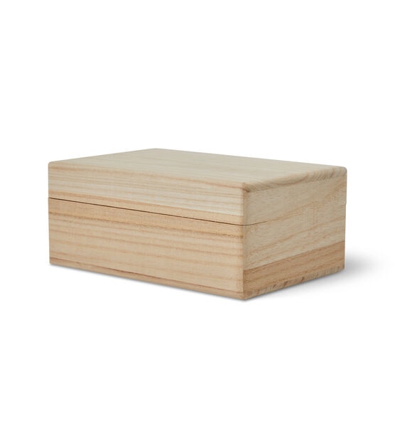 Park Lane 8 x 5 Plain Wood Box with Lid - Wooden Crates & Boxes - Crafts & Hobbies