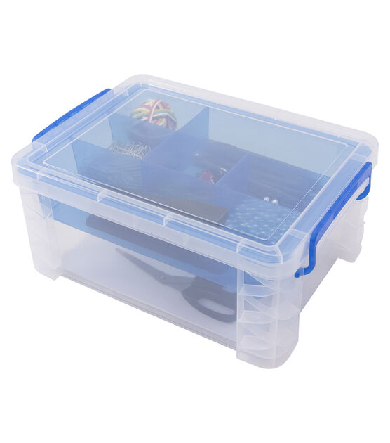 Super Stacker 14" x 10" Clear Plastic Raised Supply Box, , hi-res, image 2