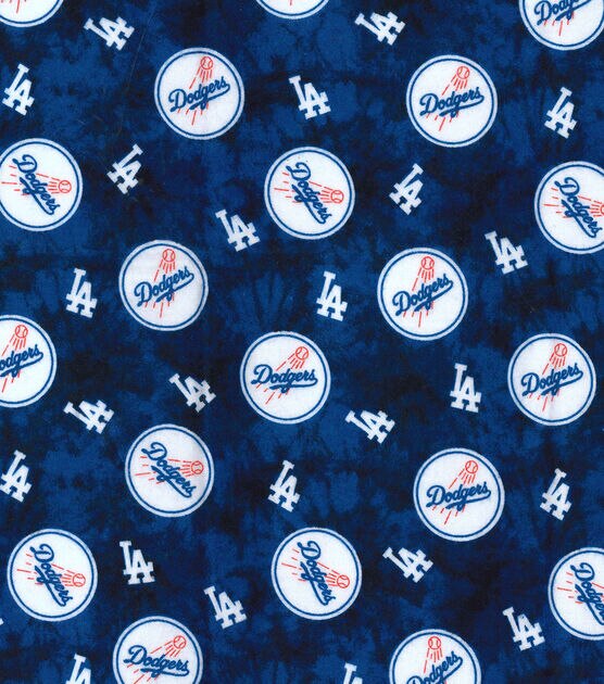 MLB Pink Los Angeles Dodgers Baseball Cotton Mini Fabric by The Yard