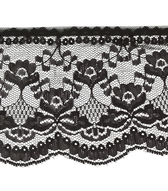 Simplicity Lotus Lace Trim 4'' Black