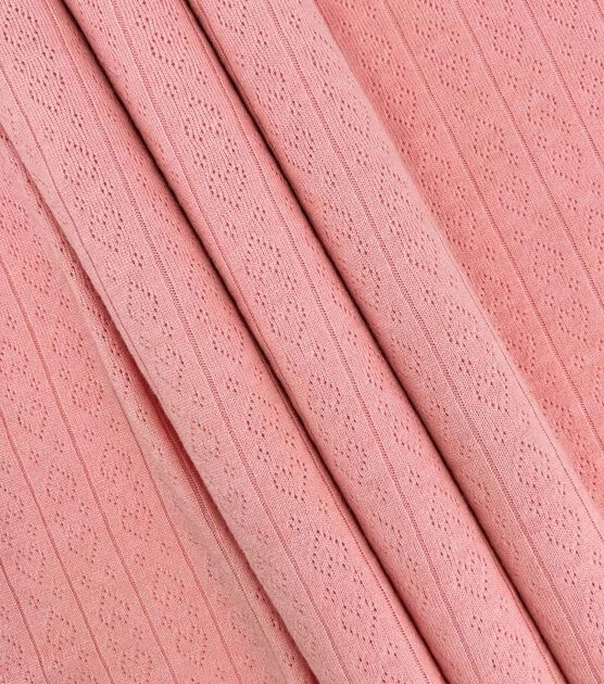Pink Hearts Pointelle Knit Fabric by POP!, , hi-res, image 3