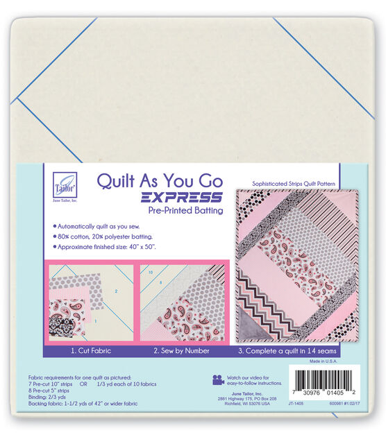 June Tailor Quilt As You Go Batting Pattern - Utillity Shop - 3