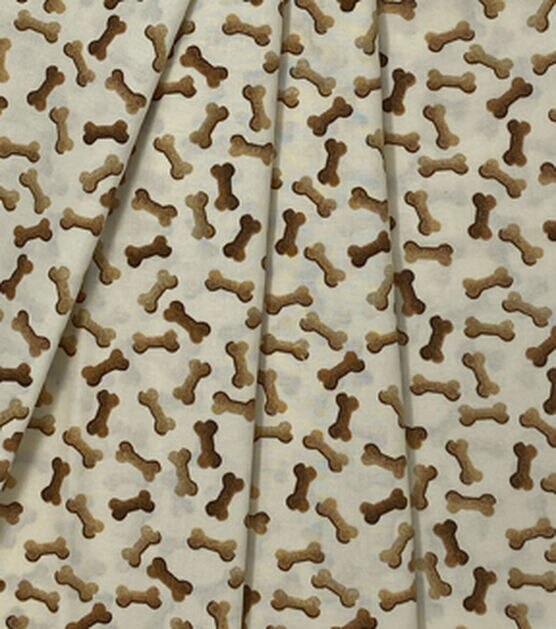 Dog Bones on Cream Novelty Cotton Fabric, , hi-res, image 3