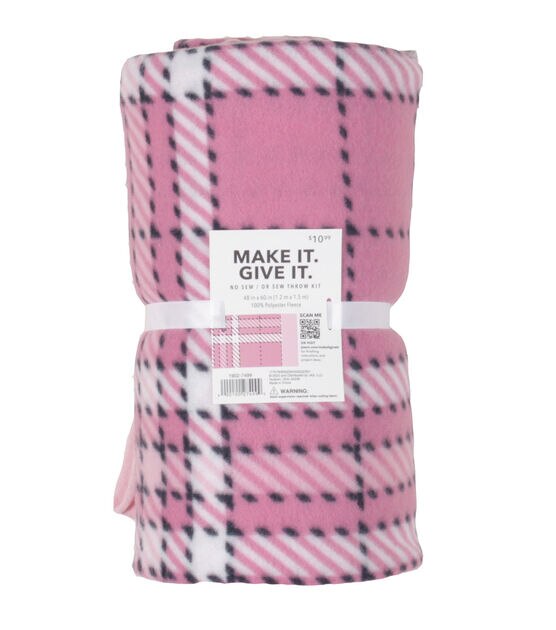 Plush Blanket Pink plaid tartan seamless pattern background 