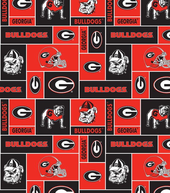 University of Georgia Bulldogs Fleece Fabric Block